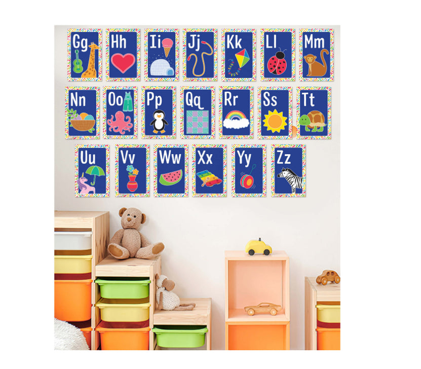 Alphabet Cards Mini Poster Set. 26 pieces