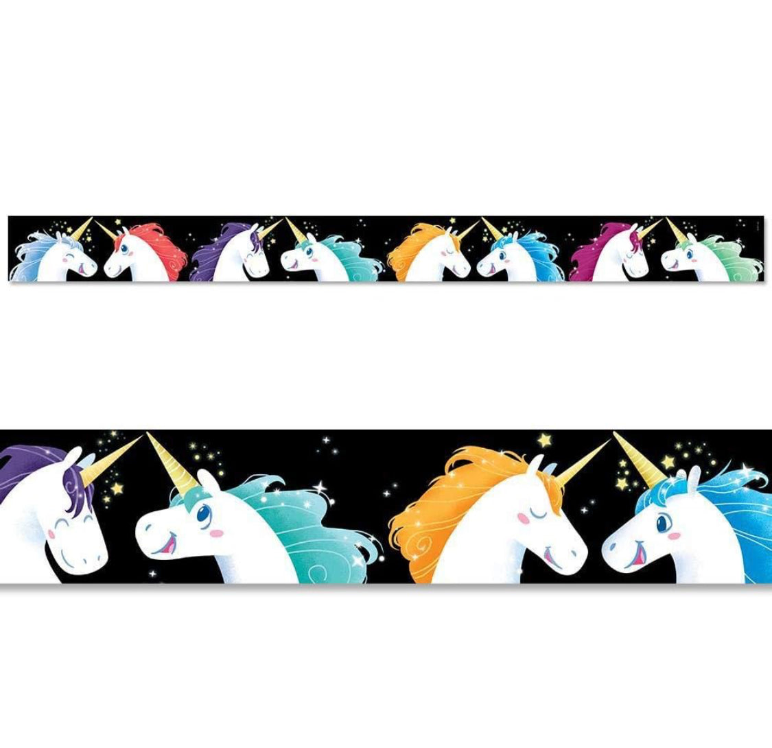 Mystical Magical Unicorns Straight Border. 12 ct