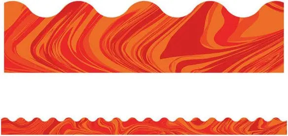 Red Marble Scalloped Borders
