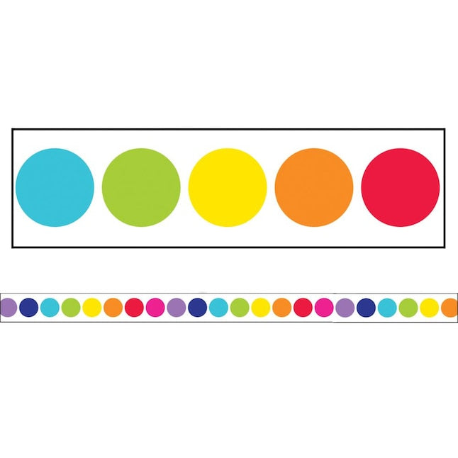 Rainbow Big Dots Straight Borders