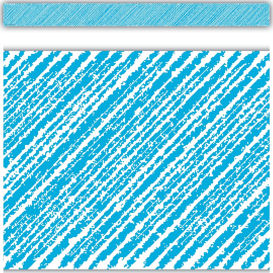 Aqua Scribble Straight Border Trim