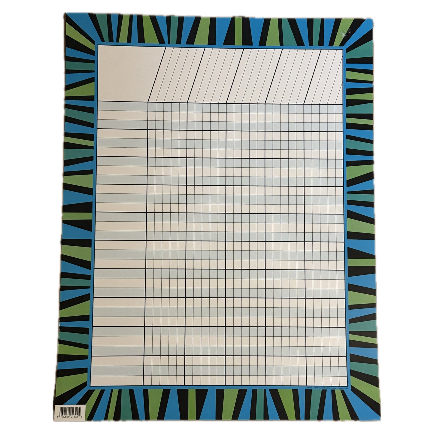 Blue & Green Zebra Striped Incentive Chart
