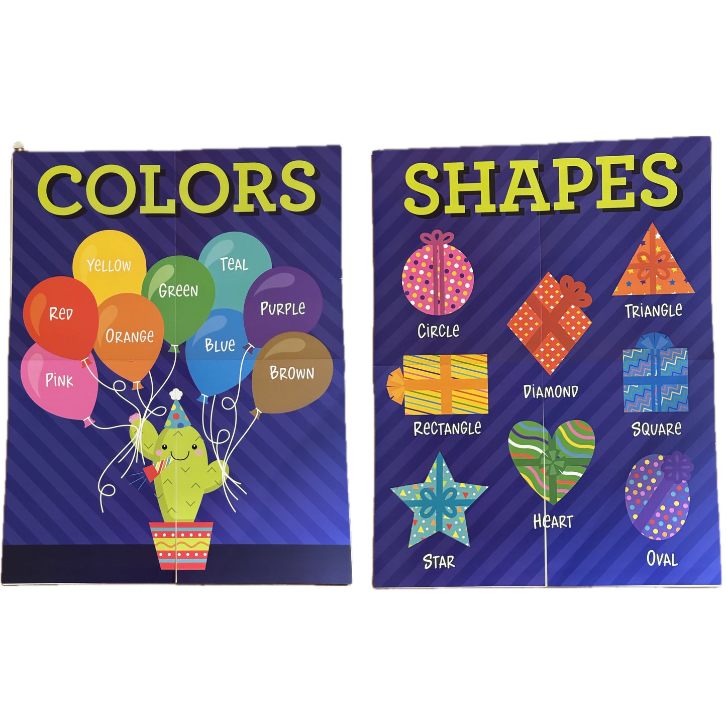 2-pack Colors/Shapes Learning Charts