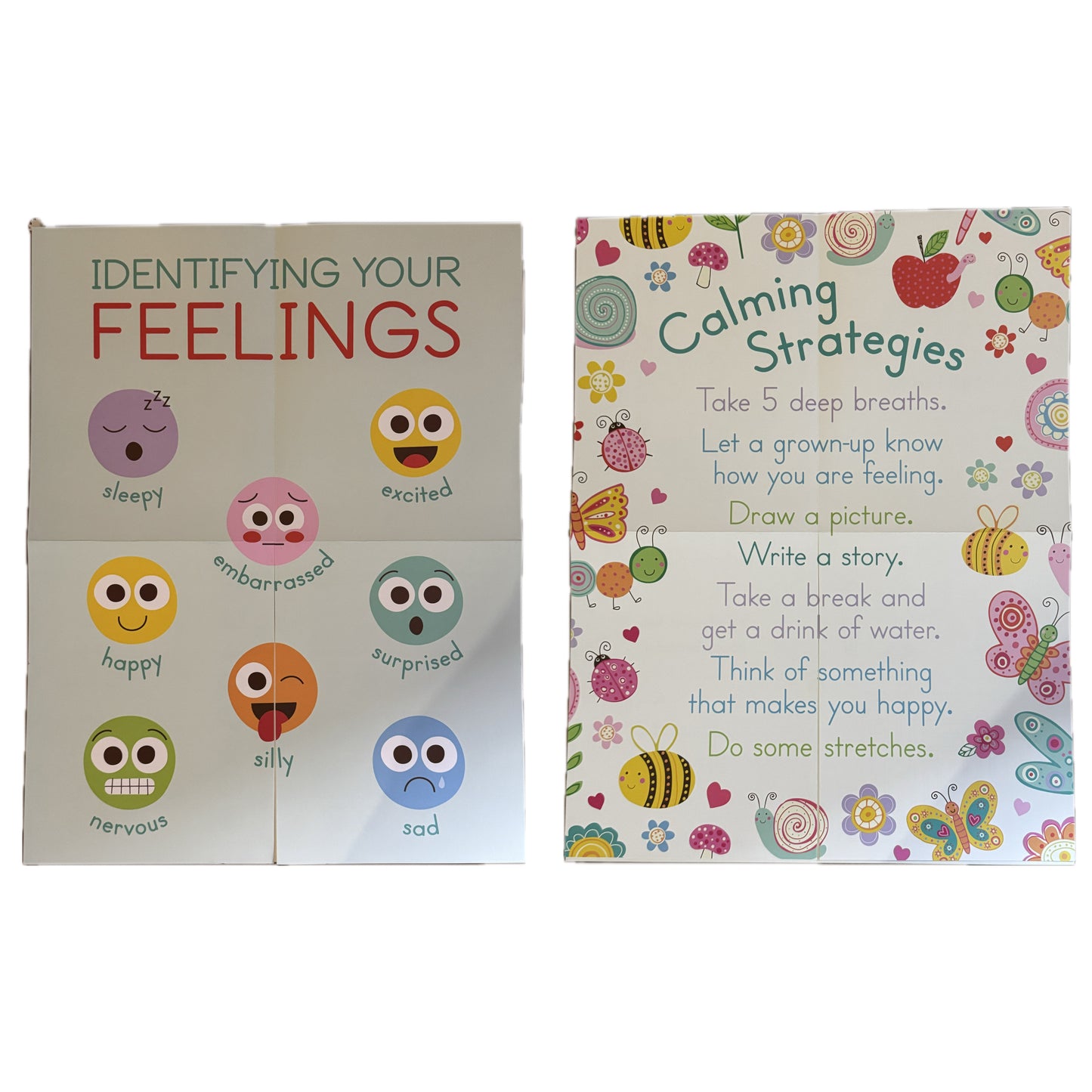 2-pack Learning Charts - Identify your Feelings & Calming Strategies