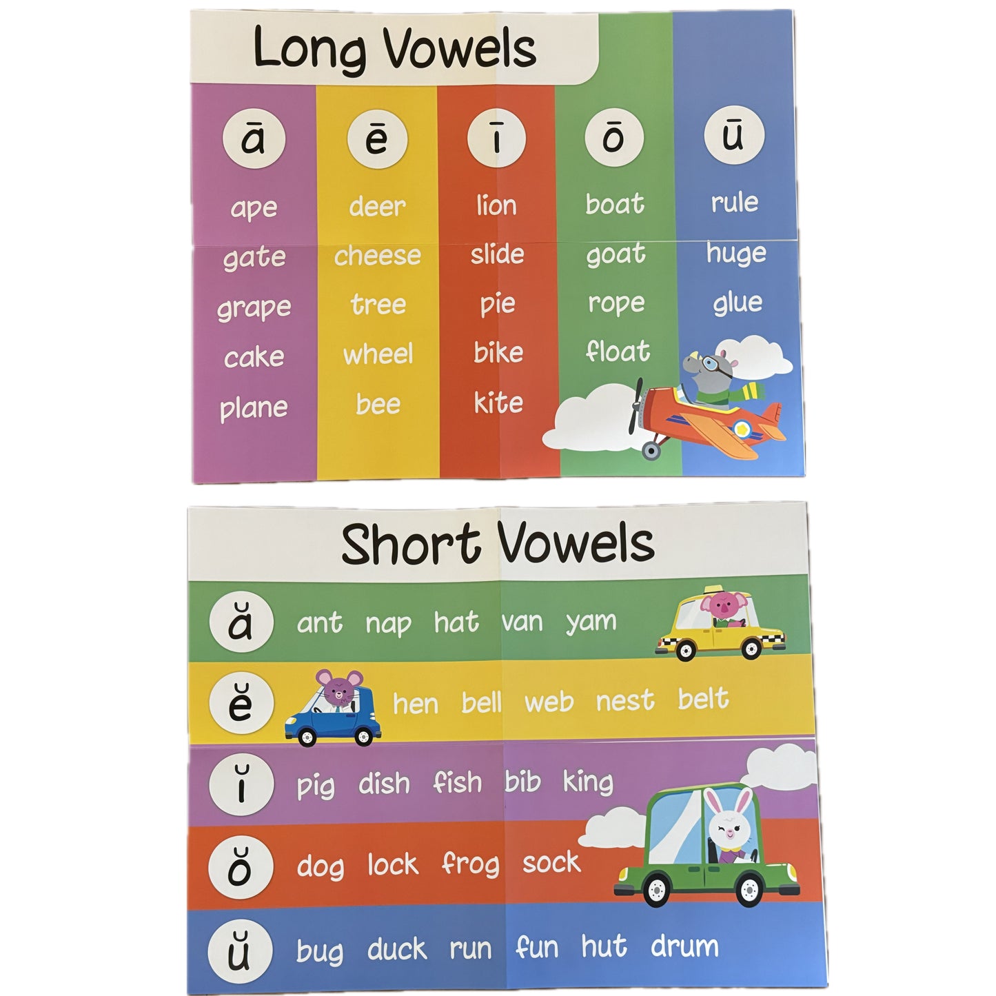 2-pack Learning Charts - Long & Short Vowels