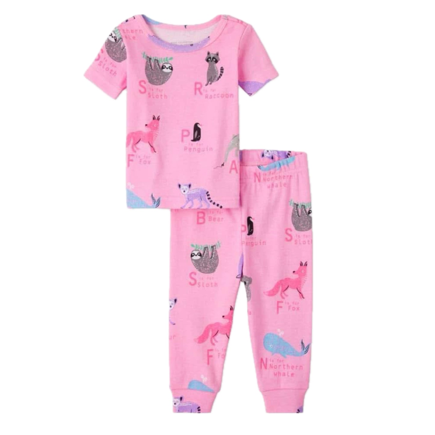 Toddler Girl’s ABC’s Snug Fit Cotton Pajamas - Pink. 5T