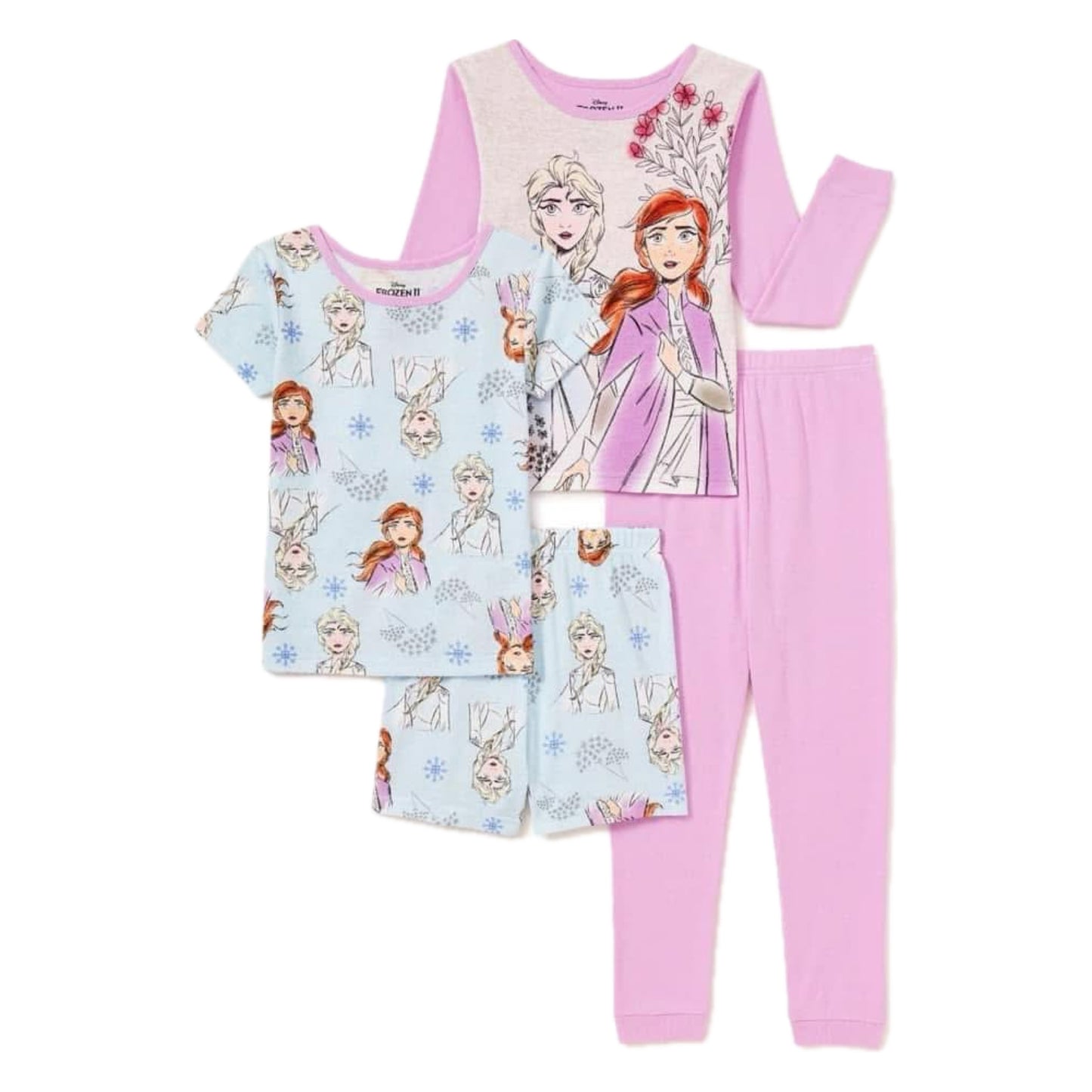 Girls Disney Princess 4-piece Pajama Set. Size 8