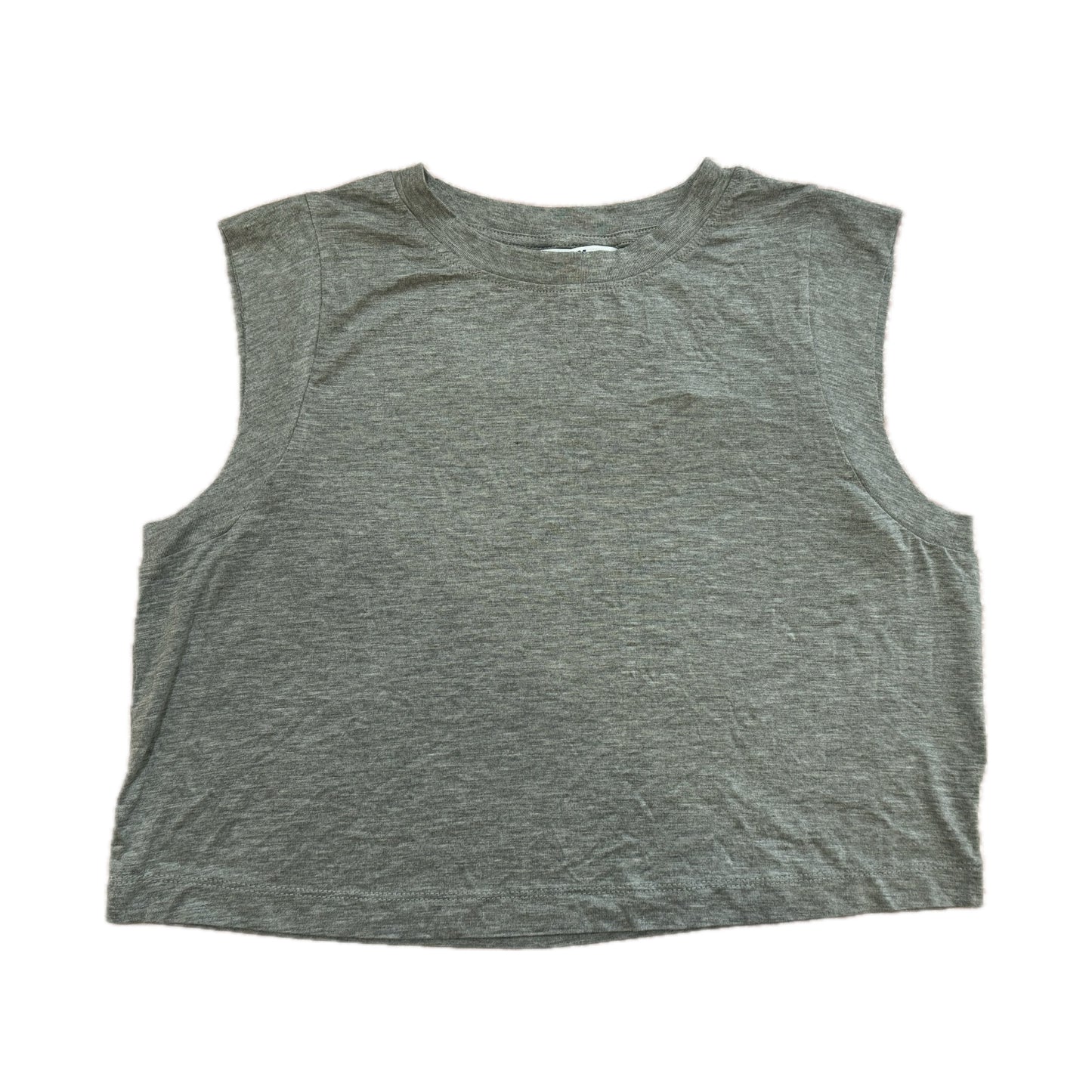 Ladies Sleeveless Crop Tank - Light Grey