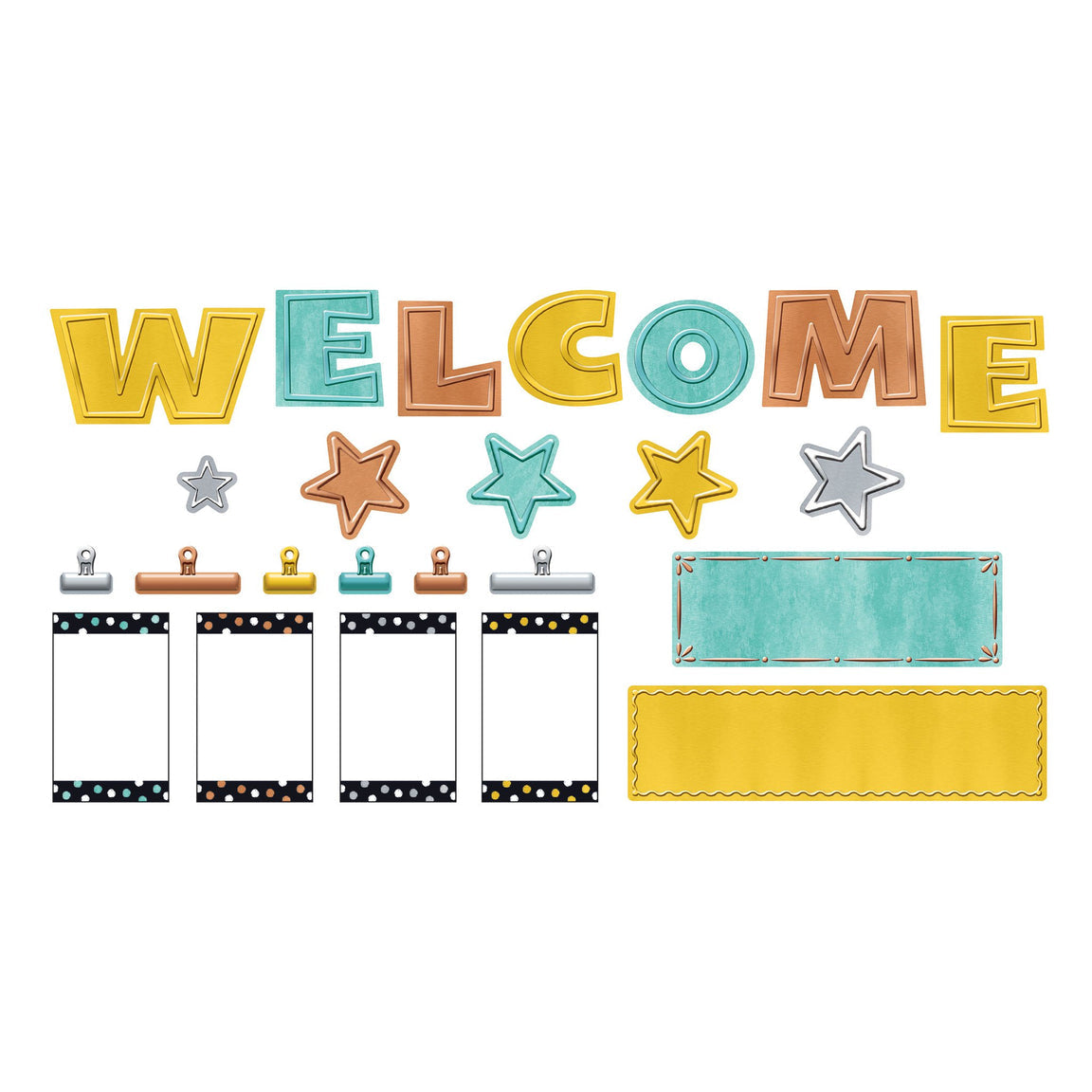 I ♥ Metal Wipe-Off Welcome Mini Bulletin Board Set