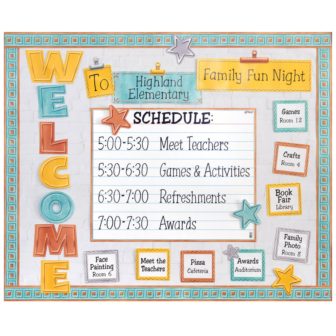 I ♥ Metal Wipe-Off Welcome Mini Bulletin Board Set