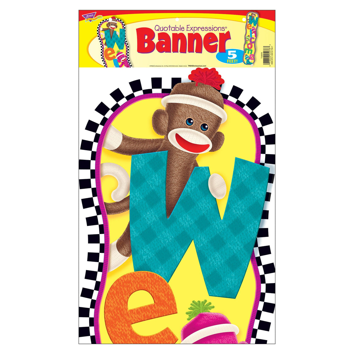 Welcome Sock Monkeys Quotable Expressions® Banner – 5 Feet