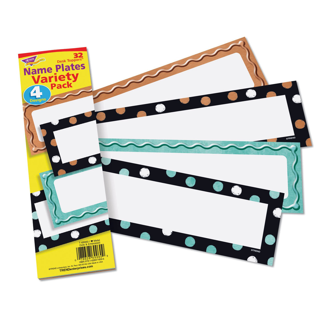 I ♥ Metal™ Dots & Embossed Name Plates - Variety Pack. 32 ct