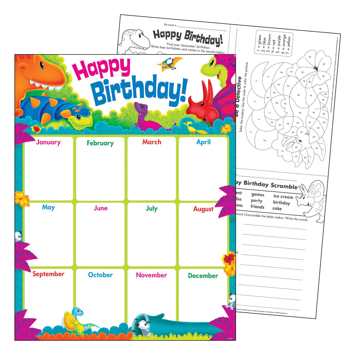 Dino-Mite Pals Birthday Chart
