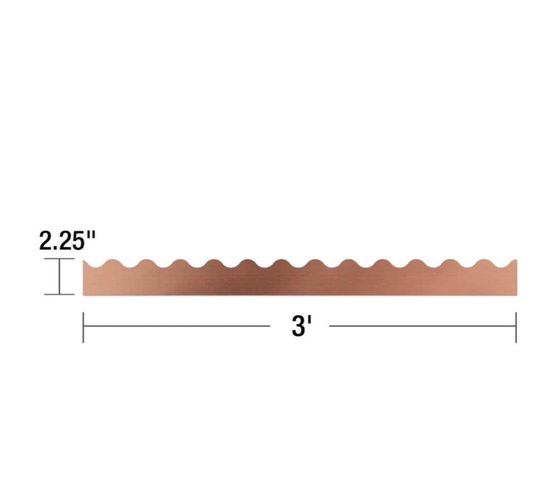 Rose Gold Foil Scalloped Bulletin Board Borders - 13 strips