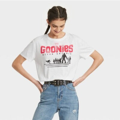 Women's The Goonies  Graphic Boyfriend T-Shirt - White. XXL