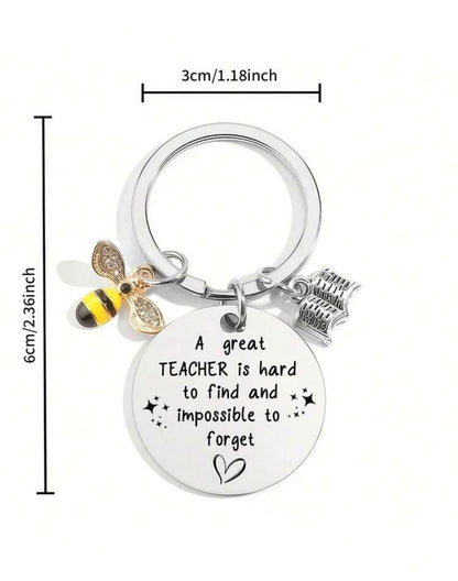 Teacher Appreciation Keychain – Bee Charm Gift