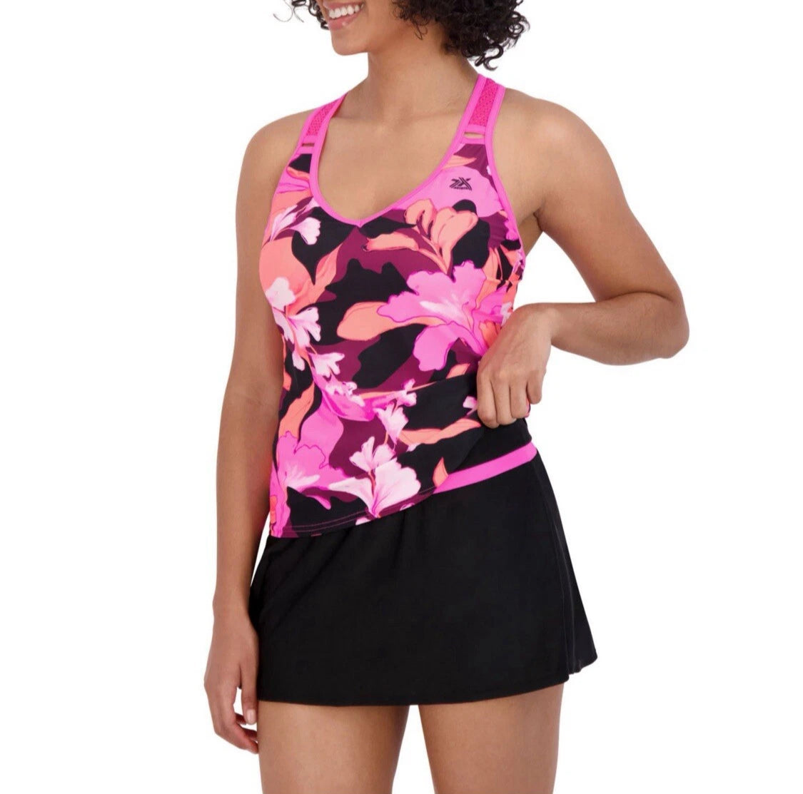 Ladies O-Ring Action Tankini Swimwear - Sakura