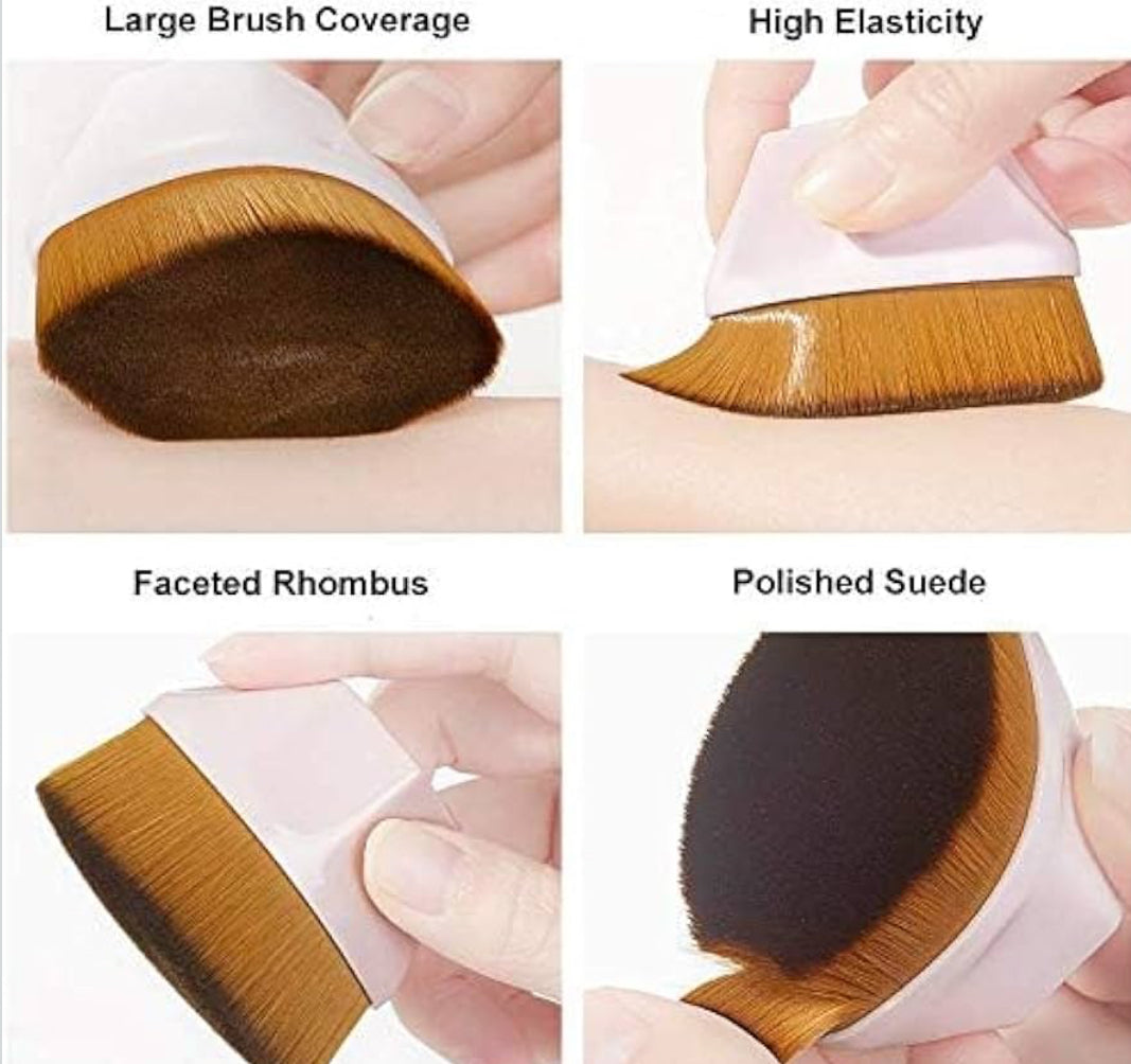 Flat Top Kabuki Brush with Protective Case for Liquid, Cream, and Powder Makeup.