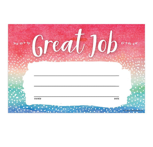 Watercolor Great Job!
Awards Certificates. 25ct