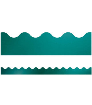 Teal Foil Scalloped Borders