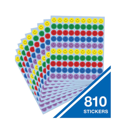 Smiles, Multicolor Chart Seals. 810 ct.