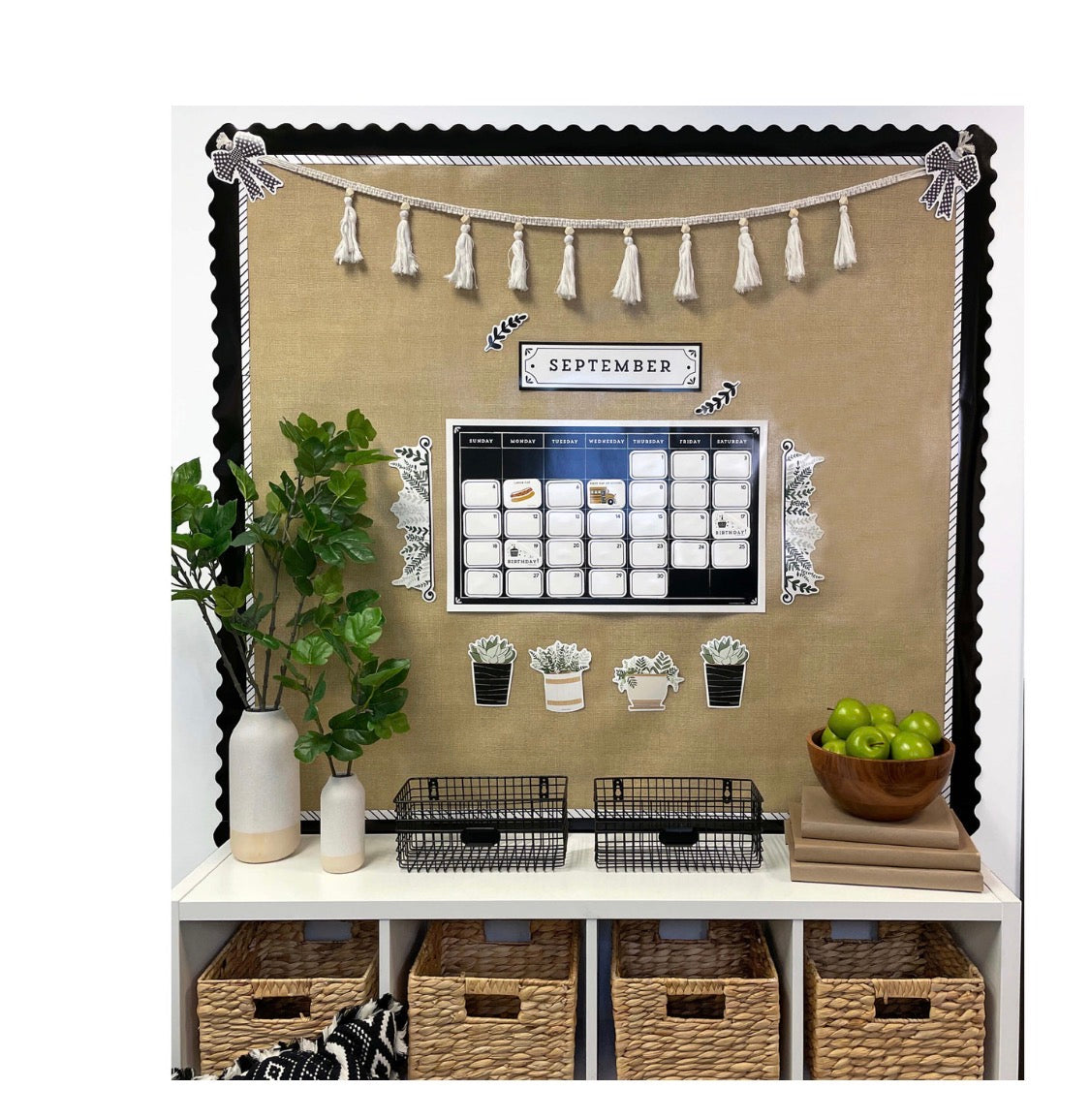 Farmhouse Calendar Bulletin Board Set - 123 pieces