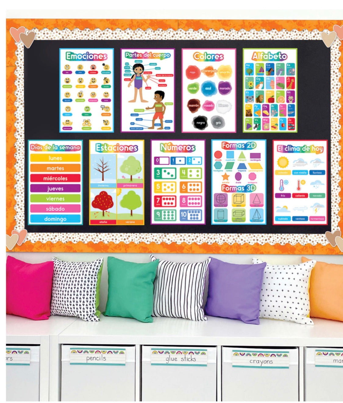 Spanish Early Learning Poster Set - 12 posters