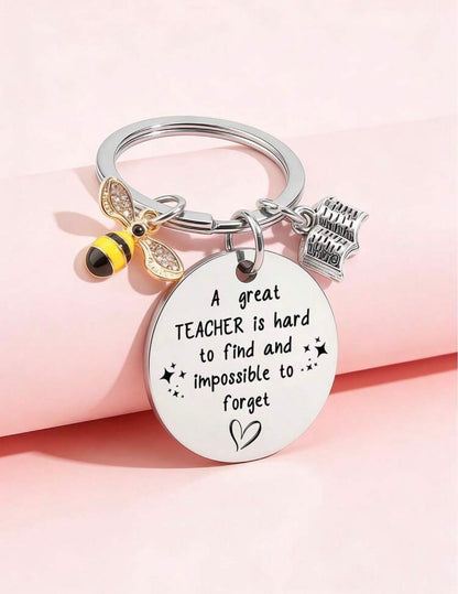 Teacher Appreciation Keychain – Bee Charm Gift
