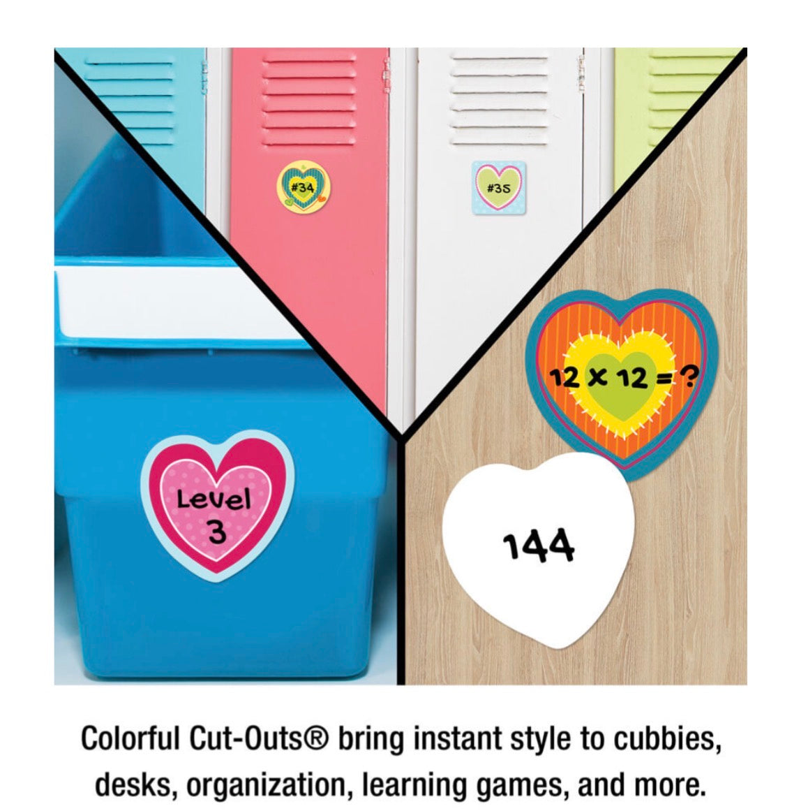 Hearts Mini Cutouts. 36 ct.  3” x 3”