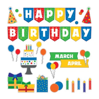 Birthday Fun Bulletin Board Set - 106 pieces