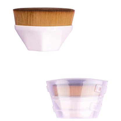 Flat Top Kabuki Brush with Protective Case for Liquid, Cream, and Powder Makeup.