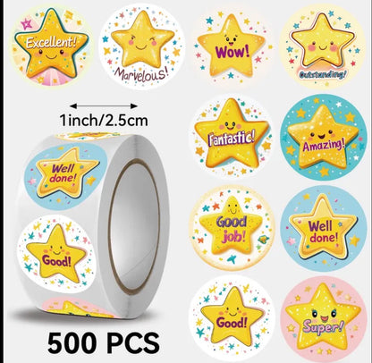 Rolled Motivational Stickers. 500 ct