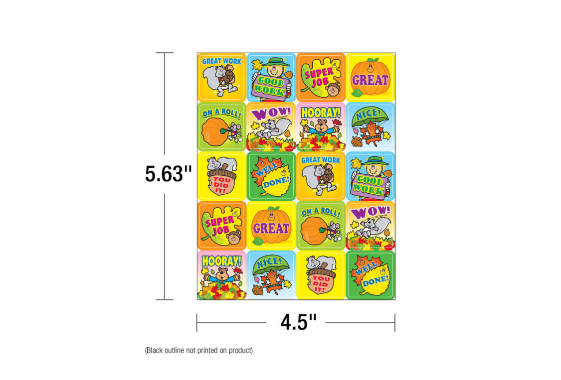 Fall Fun Motivational Stickers. 120 ct