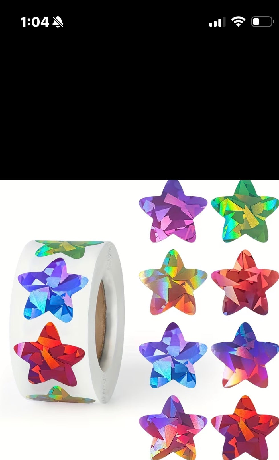 500-Piece Holographic Star Reward Stickers – 8 Assorted Styles