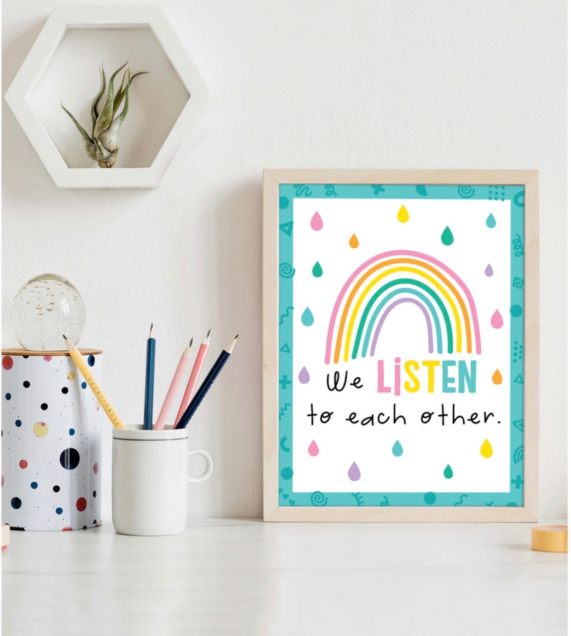 Rules for a Happy Class Mini Poster Set. 14 pieces.