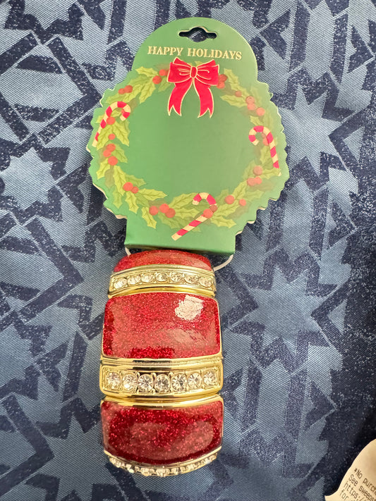 Red & Gold Broad Stretch Bracelet.