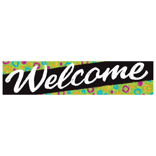 3-feet Horizontal Welcome Banner - Swirl Dots