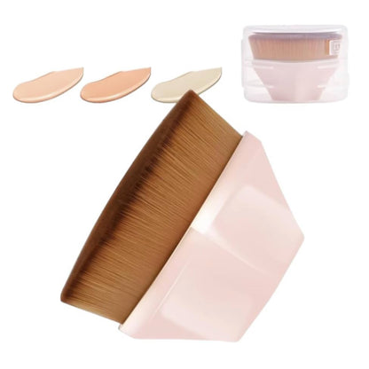 Flat Top Kabuki Brush with Protective Case for Liquid, Cream, and Powder Makeup.