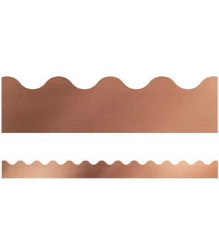 Rose Gold Foil Scalloped Bulletin Board Borders - 13 strips