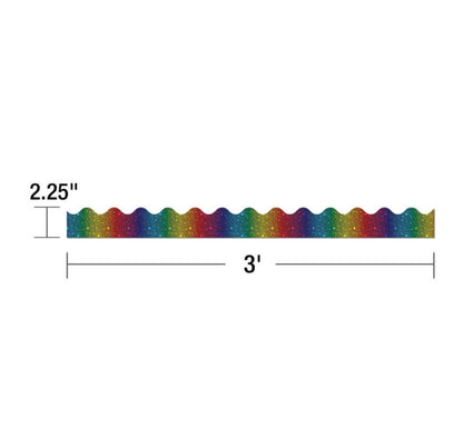 Rainbow Foil Scalloped Bulletin Board Borders - 13 strips
