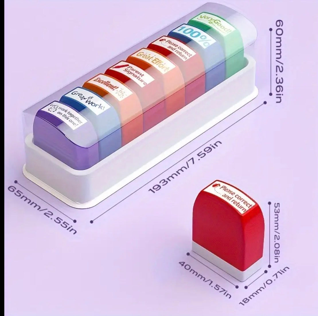 Teachers 8-piece Self-Inking Stamps.