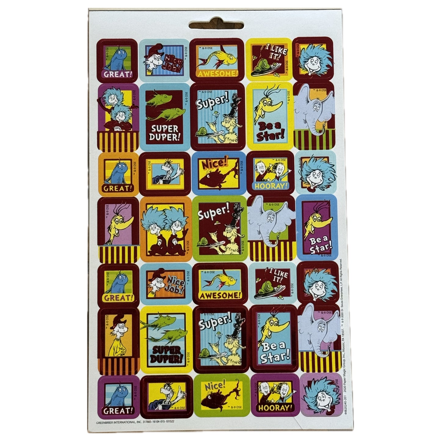 Dr. Seuss Book with Foil. 245 ct