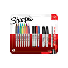 Sharpie Permanent Markers, Assorted Tips and Colors, 21 ct.