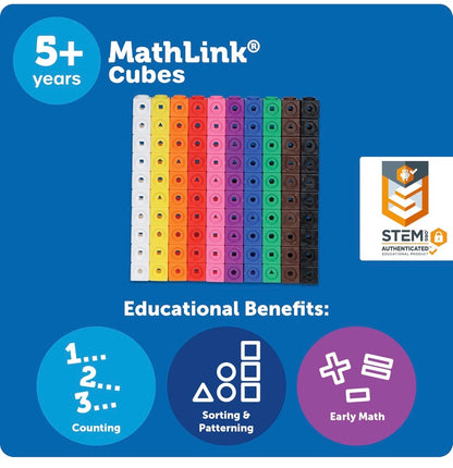 LR MathLink Cubes - Set of 100 Cubes. 5+