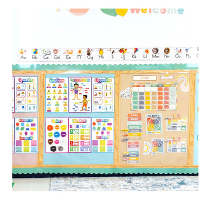 Photographic Alphabet, Numbers & CVC Word  Family Bulletin Board Set. 33 pieces