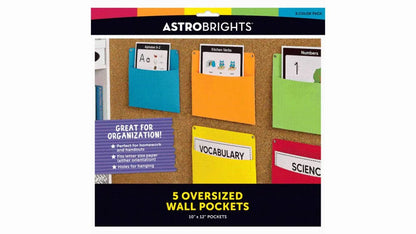 Astrobrights Oversized Wall Pockets, 10" × 12", 5ct.