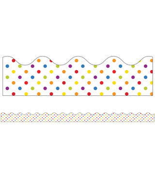 Rainbow Dots Scalloped Borders