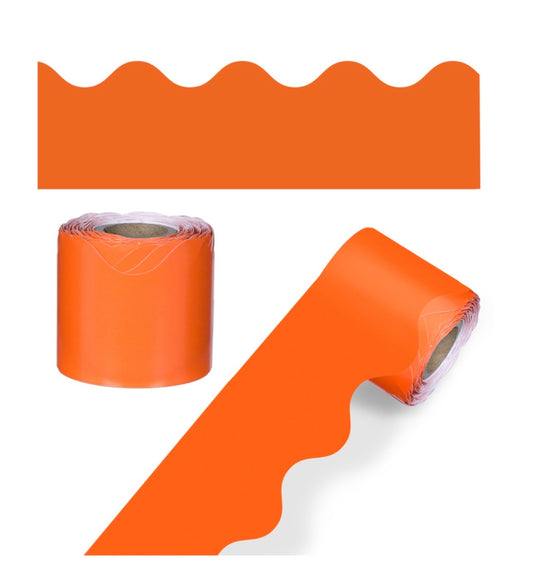 CD Orange Rolled Scalloped Borders. 2.25in x 36ft