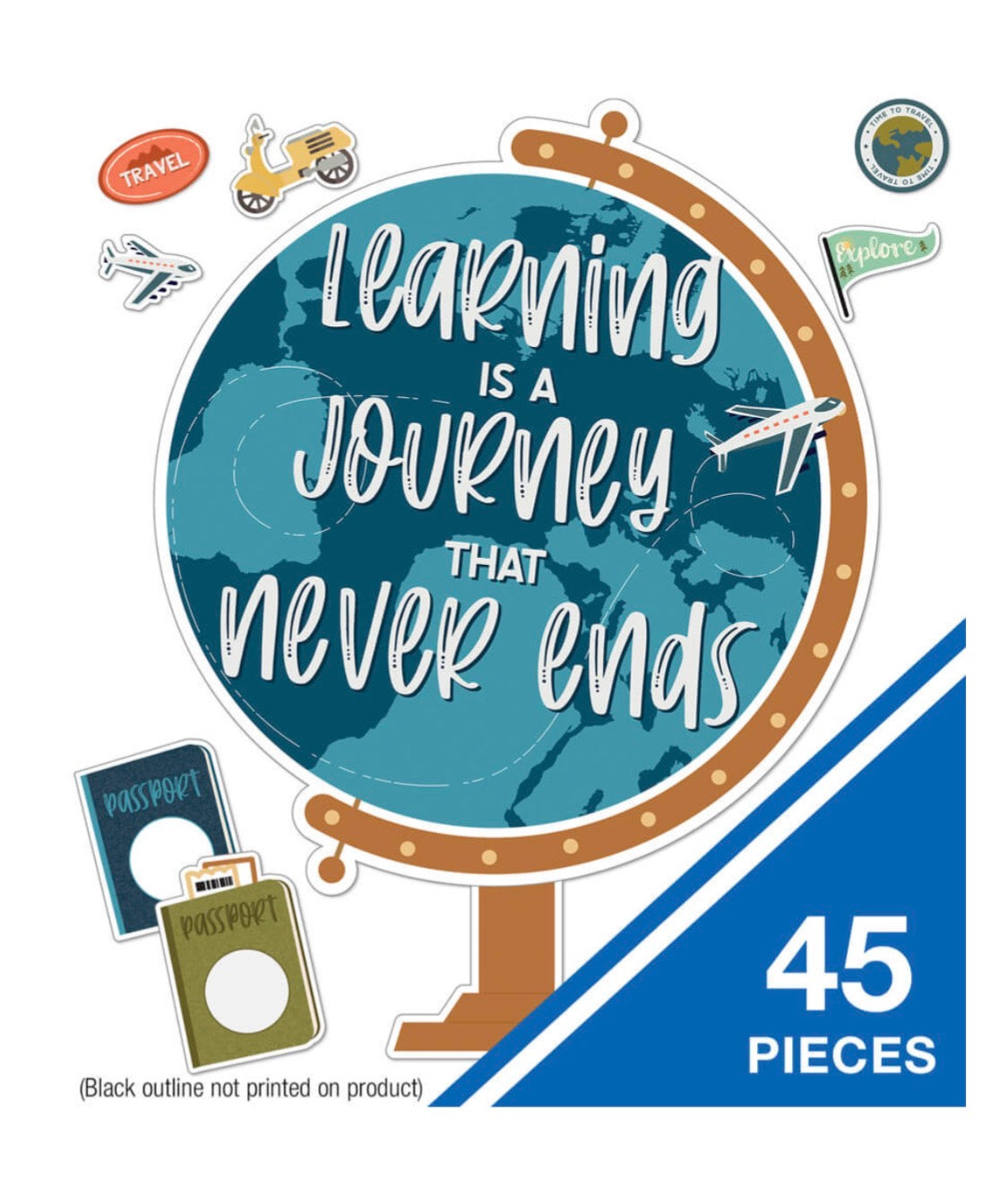 Learning Is a Journey Bulletin Board Set - 45 pieces