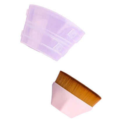 Flat Top Kabuki Brush with Protective Case for Liquid, Cream, and Powder Makeup.